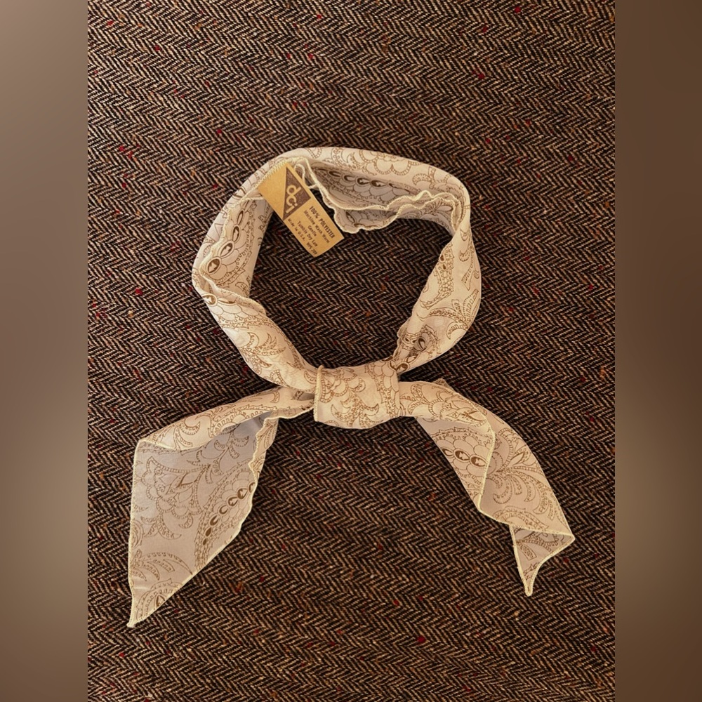 USA Vintage Short Scarf 60s 70s PCI Brand Polyester 5.5 x 35 inches